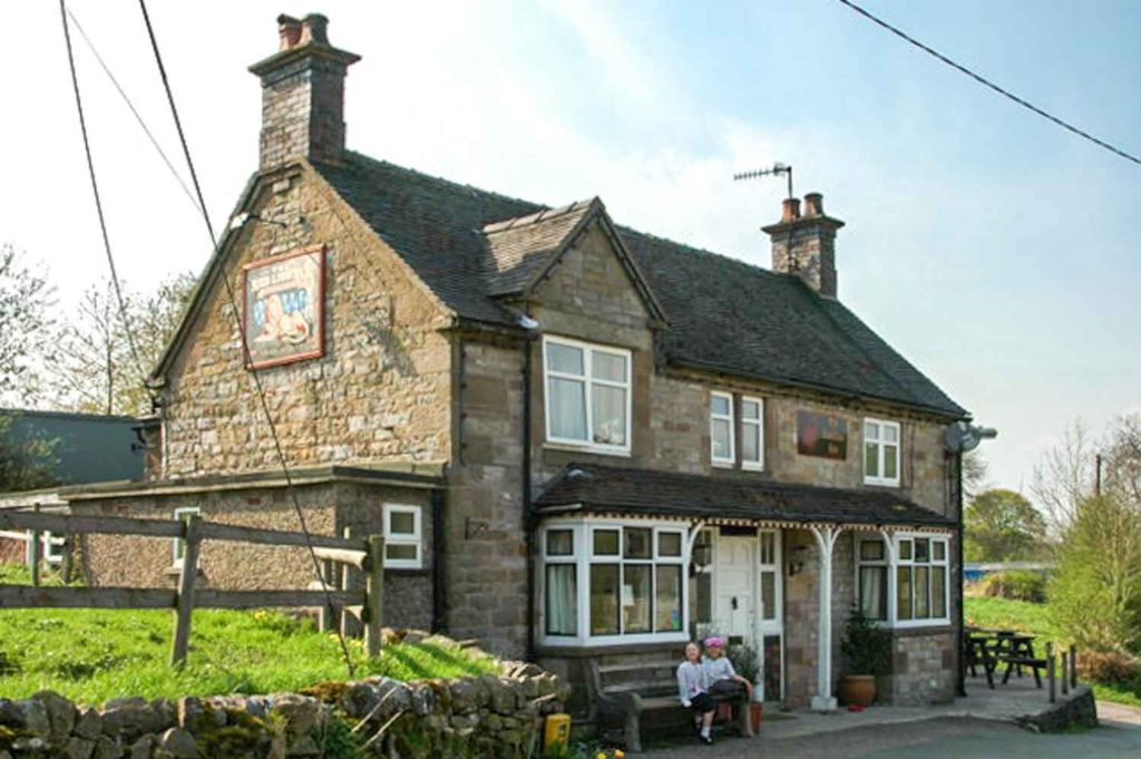 the red lion pub Peak District hamps hall and barn