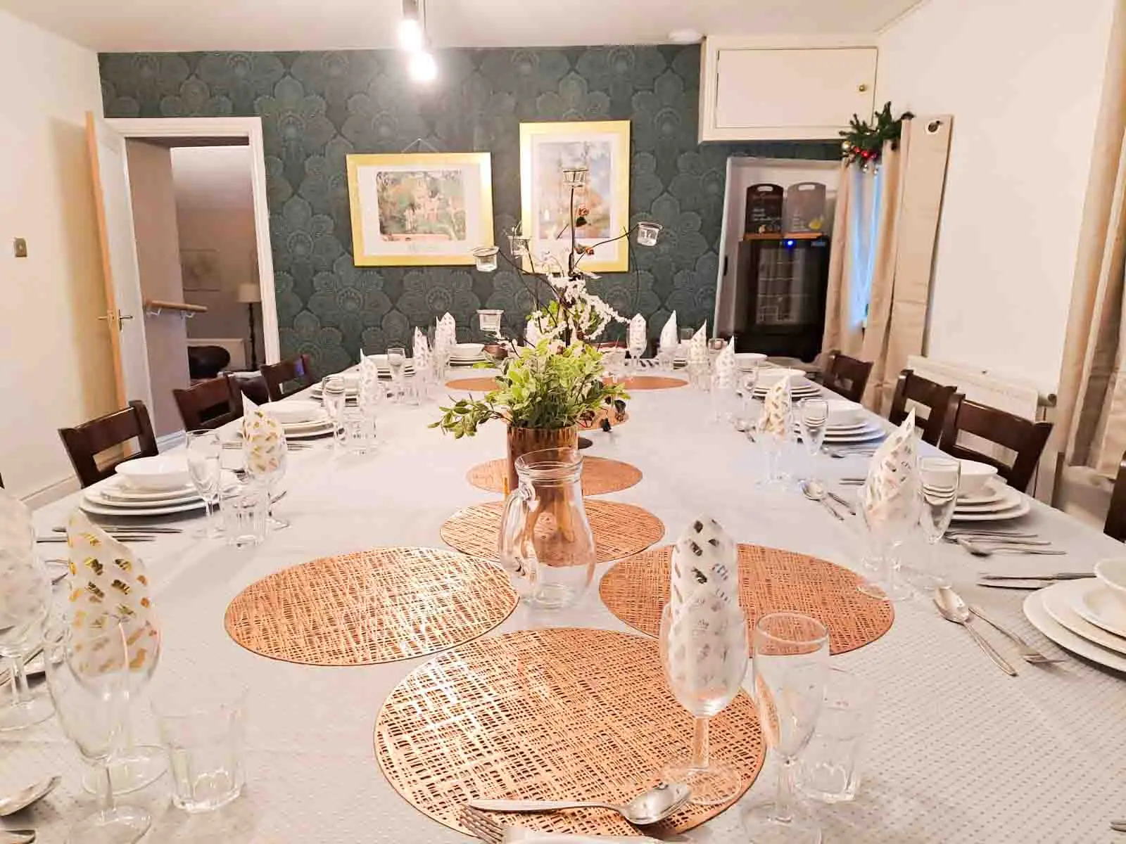 Dining room seating 16 at Merrymeet