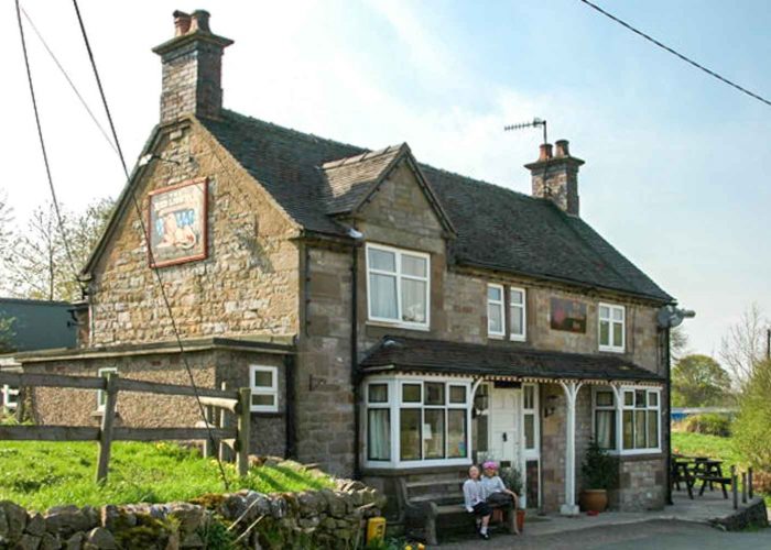 the red lion pub Peak District hamps hall and barn